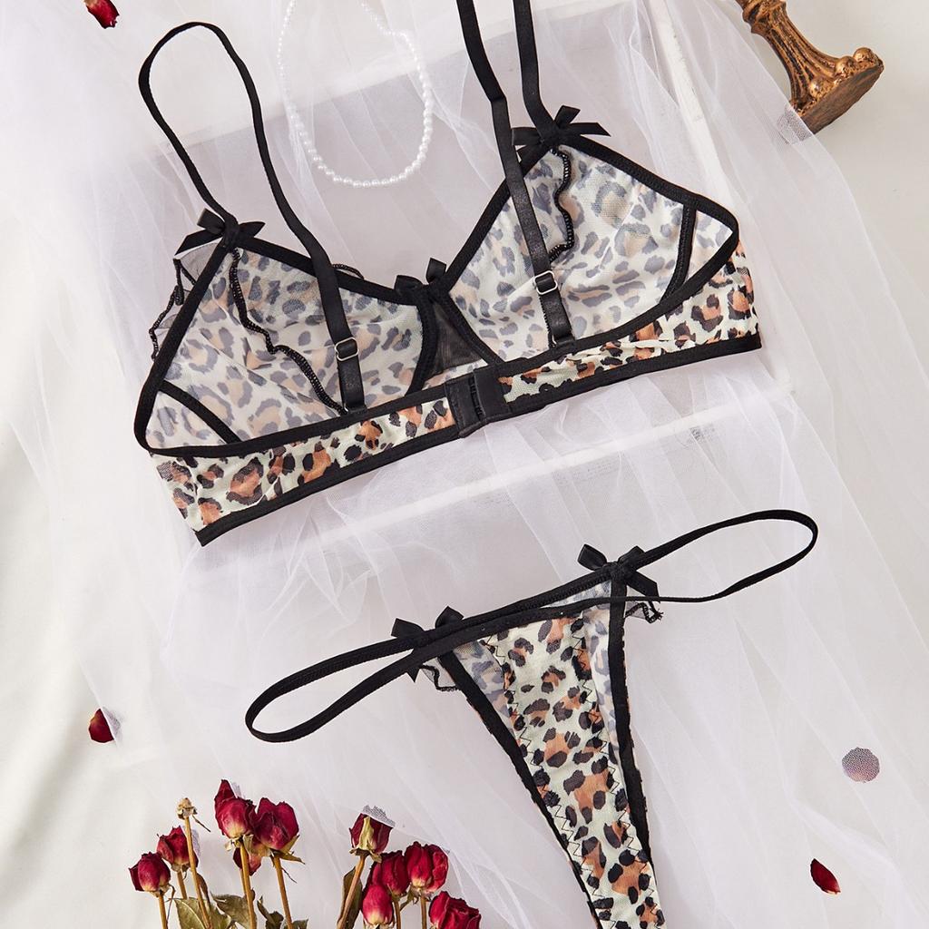 Sexy Lingerie Summer Hot Leopard Print Underwear Set