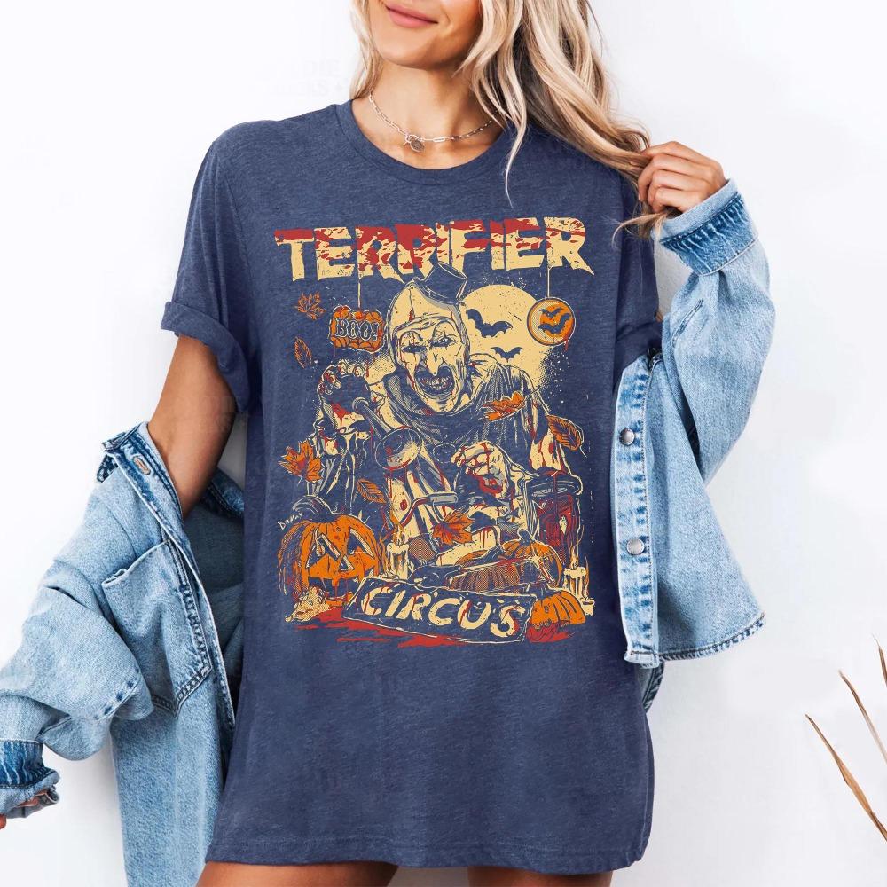Terrifier Horror Movie Shirt Spooky Clown Halloween Costume Clothing Short Sleeve Shirt Unisex Unisex Women AllSeason Clothing