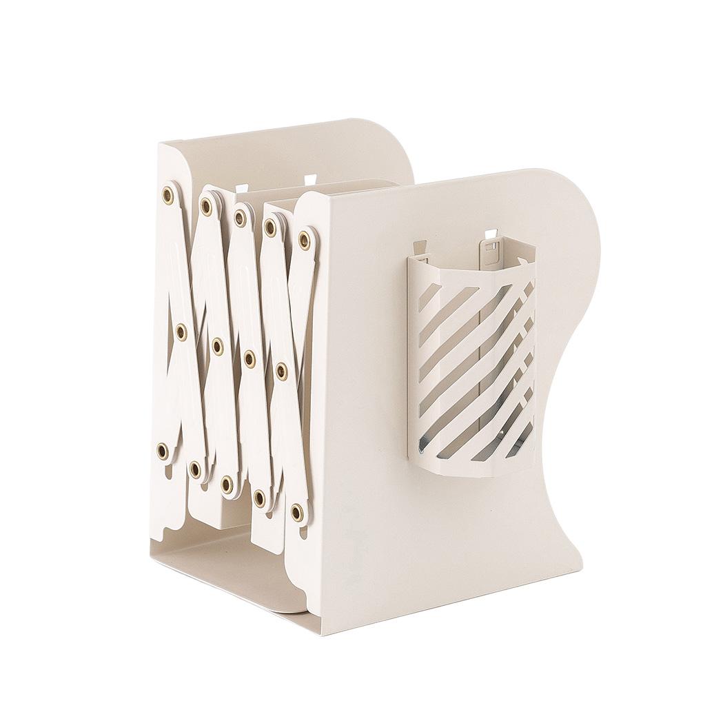 Bookend Stretchable Adjustable Anti-rust Book End with Pencil Holder