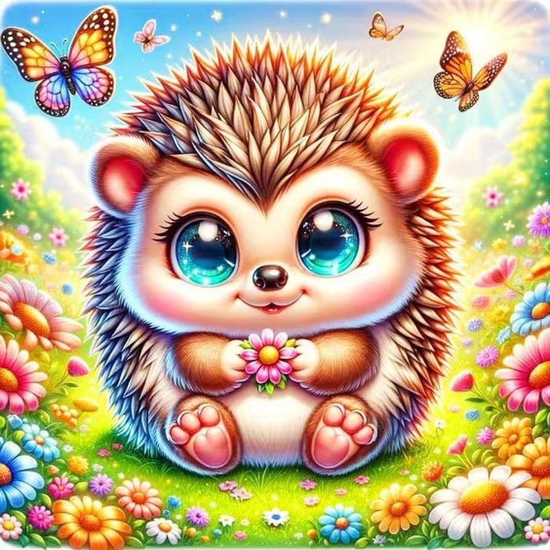 5D Diamond Painting Full Round Animal Hedgehog Dog Rhinestone Picture Diamond Embroidery Cross Stitch Home Decor Gift