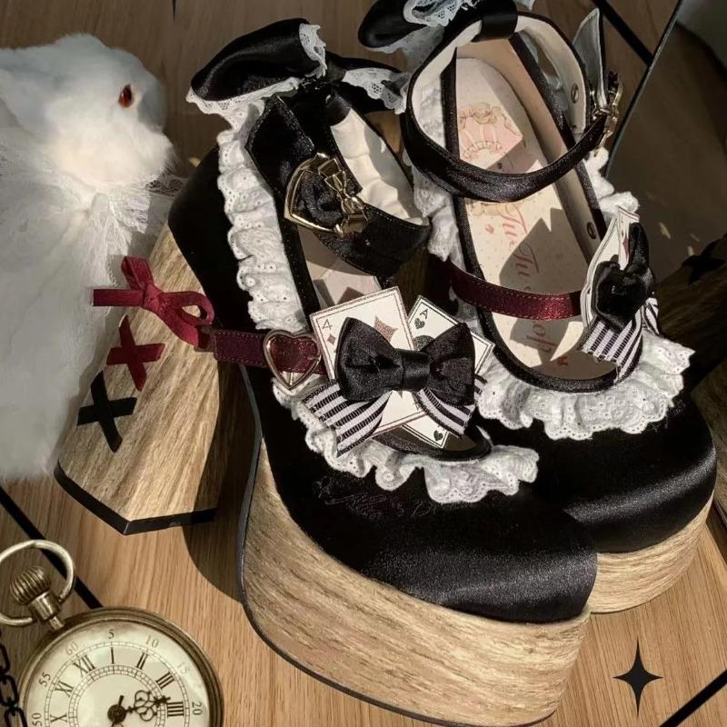 Fashion Lolita High Heels Ultra High Waterproof Platform Cute Girls Oes Faionable Comfortable Loers