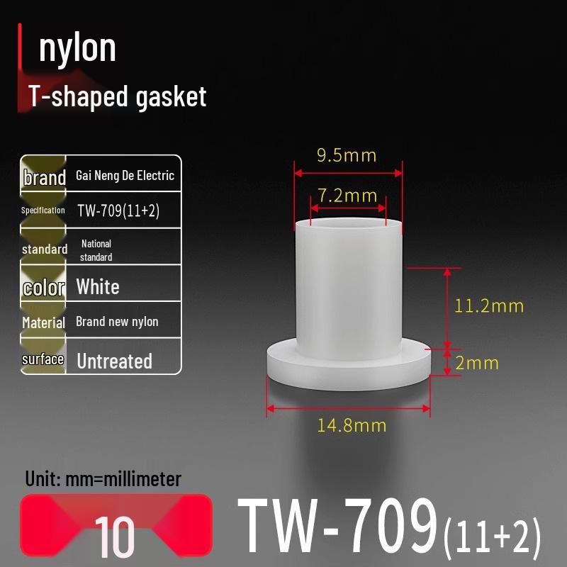 T-förmiger Nylon-Kunststoff-Dichtungsring und Schraubwellenhülse (Für dich: M2-M35)