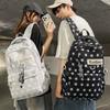 Schoolbag Cold Mist Blue Starry Embellished Schoolbag Men and Women Cold Feeling Campus Travel Versatile Backpack