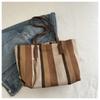 Tide tote bag women's new contrasting color striped shoulder bag large capacity fashion women's bag
