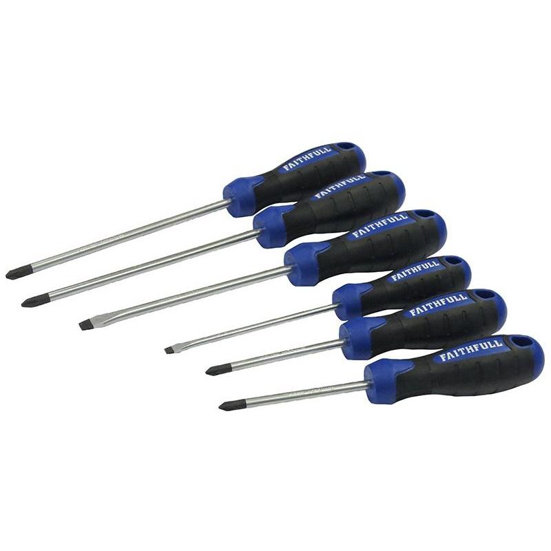 Faithfull Boxed Soft Grip Screwdriver Set, 6 Piece