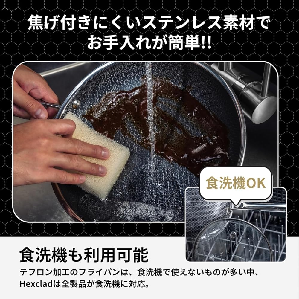 HexClad Hybrid Nonstick Frying Pan (20cm) with Nonstick Coating, Induction, Oven, and Dishwasher Safe (Manufacturer Direct Warranty) [HexClad] Tempere