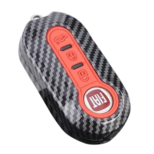 

Совместимый чехол для ключа Mamota Fiat Abarth 595 Fiat 500, аксессуары для чехла для ключа, защита в стиле карбона, умный ключ, нарядный (красный)