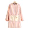 Breathable Long Sleeve Apron Protective Suspender Work Dress Cleaning Apron  Restaurant Use