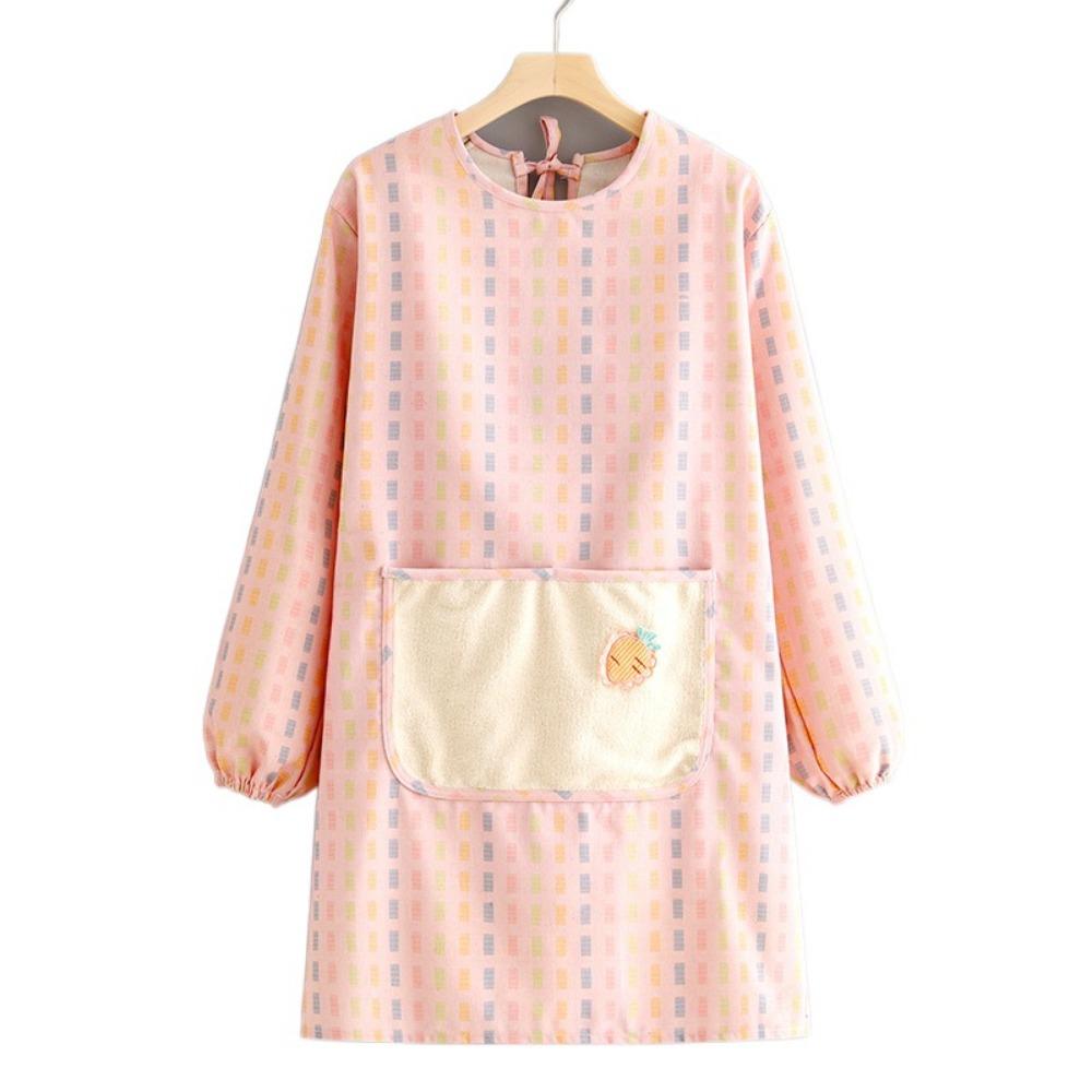 Breathable Long Sleeve Apron Protective Suspender Work Dress Cleaning Apron  Restaurant Use