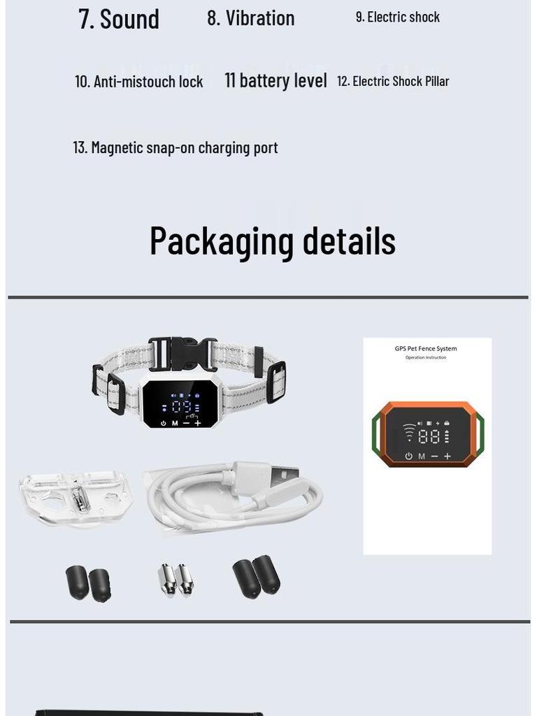 Waterproof GPS Pet Training Collar: Shock & Bark Control Device