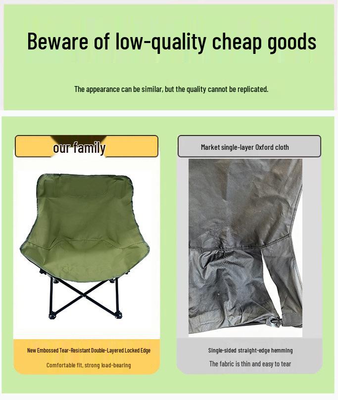 Moon Chair Set: Portable Outdoor Folding Chairs & Fishing Stool (3-Piece)