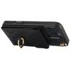 For iPhone 16 Pro Case Card Bag Leather+TPU Crossbody Phone Cover with Ring Kickstand