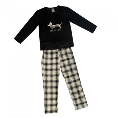 Conjunto de pijama longo feminino/feminino Dachshund