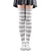 Farbig gestreifte Strümpfe Japanische Overknee-Socken Mode Damen Warmhalten Socken Sexy Schlank Lange Socken Schwarz Weiß gestreifte Strumpfwaren