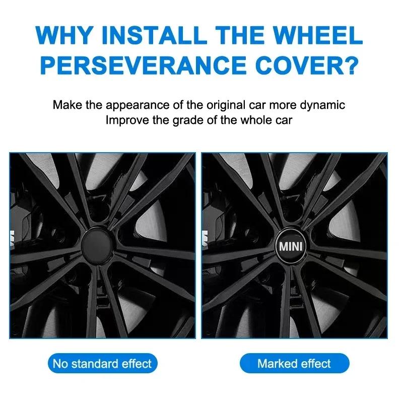 HJVW9 For Bmw Mini 4pcs 56/60mm Car Wheel Center Covers Badge Hub Cap Accessories For MINI Cooper F54 F55 F56 R56 R60 Roadster Clubman
