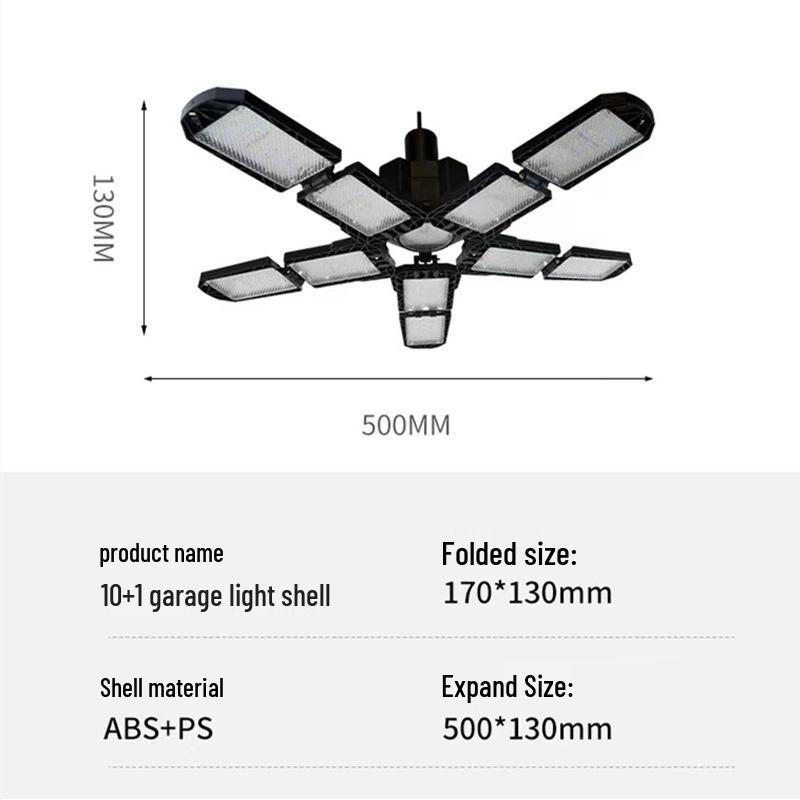 2023 King Kong Deformable LED Garage Light, 5+1 Folding High-Wattage Warehouse Bulb