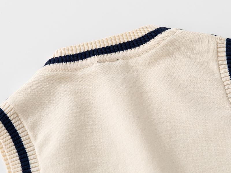 2024 Nová chlapecká vlněná vesta s výstřihem do V – Módní dětské oblečení