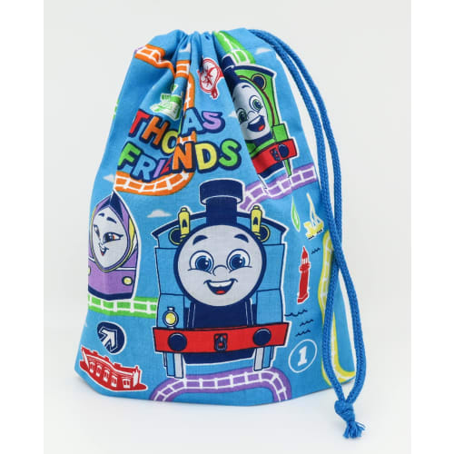 OSK Thomas the Tank Engine Lunch Bag, CP-1 Blue, Made in Japan, 15.5 x 19cm, Bottom: 15.5 x 8cm