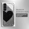 Diamond Heart Pattern Tempered Glass Phone Case for Samsung Galaxy S26 S25 S24 S23 Ultra  S22 Ultra S20 Ultra 56 A72 A73 5G