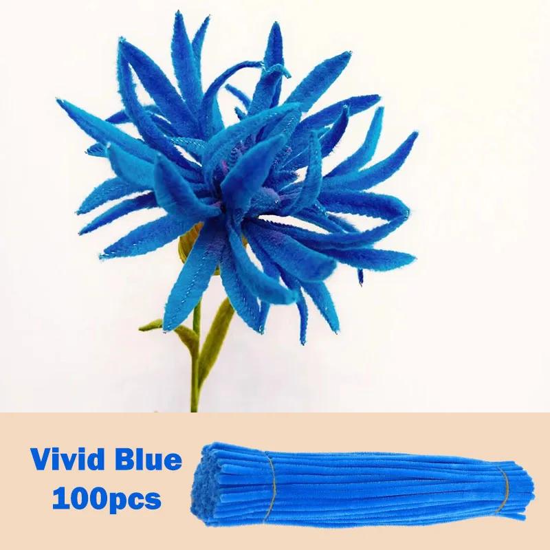 100Pcs Colorful Chenille Stems Pipe Cleaners Plush Tinsel Stem Wired Twist Sticks Hair Strip Diy Craft Educational Toys Handmade