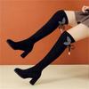 Footwear Thigh High Women's Boots Rhinestone Heels Shoes for Woman Elegant Heeled Above Over The Knee Fashion 2024 New in Sale
