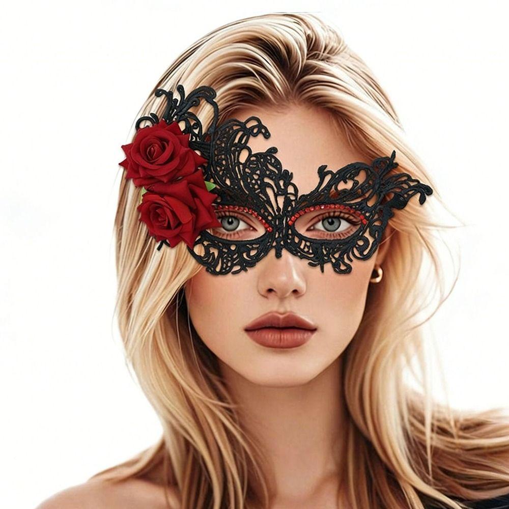 Seductive Style Halloween Festival Party Mask Cosplay Half-Face Lace Mask Venetian Makeup Festival