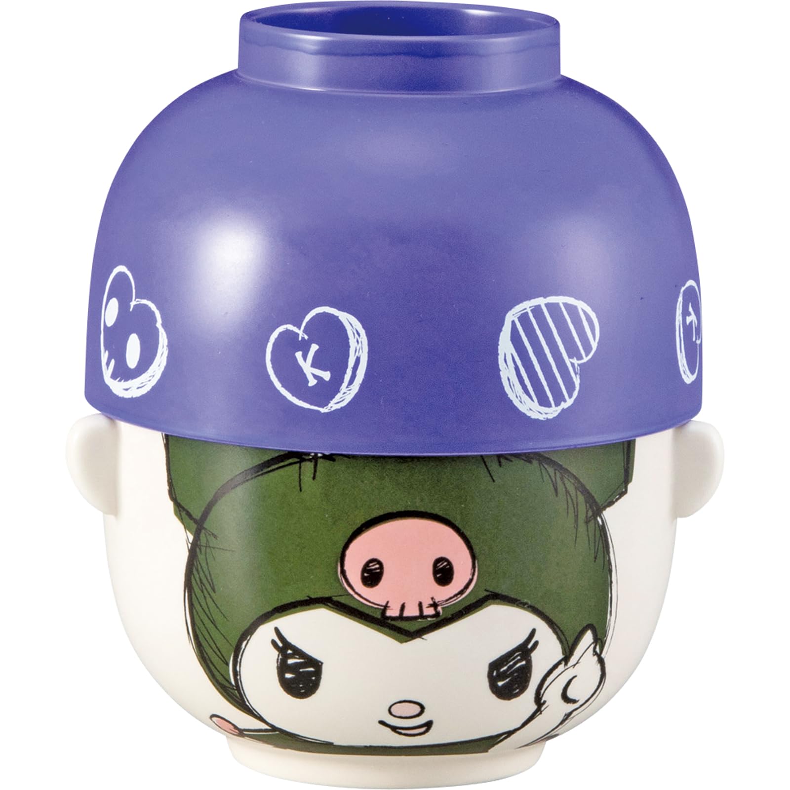 

Sanrio Kuromi Large Dinnerware Set (Soup Bowl and Rice Bowl), Approx. 11 x 7cm Diameter, Purple, Kuromi Merchandise, Birthday Gift, SAN4642-4