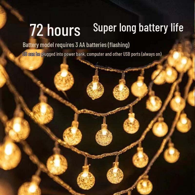 Solar LED Tent & Indoor Crystal Bubble Fairy String Lights