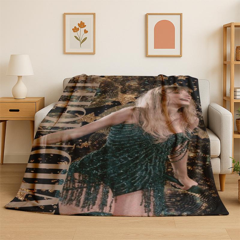 Sänger T-Taylor Singer Musik Flanelldecke Weiche Warme Überwurfdecke für Schlafzimmer Wohnzimmer Bett Reise Camping Picknick Geschenk