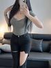(Modal Cotton) Tight Short-sleeved T-shirt New Pure Desire Spice Girl Sexy Short Top