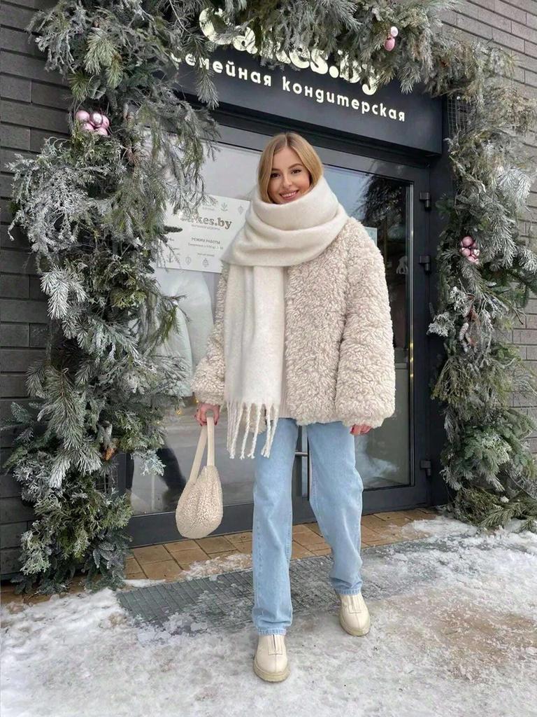 Luxury Winter Scarf Women Cashmere Warm Pashmina Foulard Female Solid Shawls Wraps Thick Soft Bufanda Tassels Scarves Long Stole