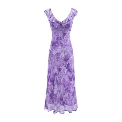 2026 Französisches Retro V-Ausschnitt Blumen Camisole Kleid für den Frühling Strandurlaub