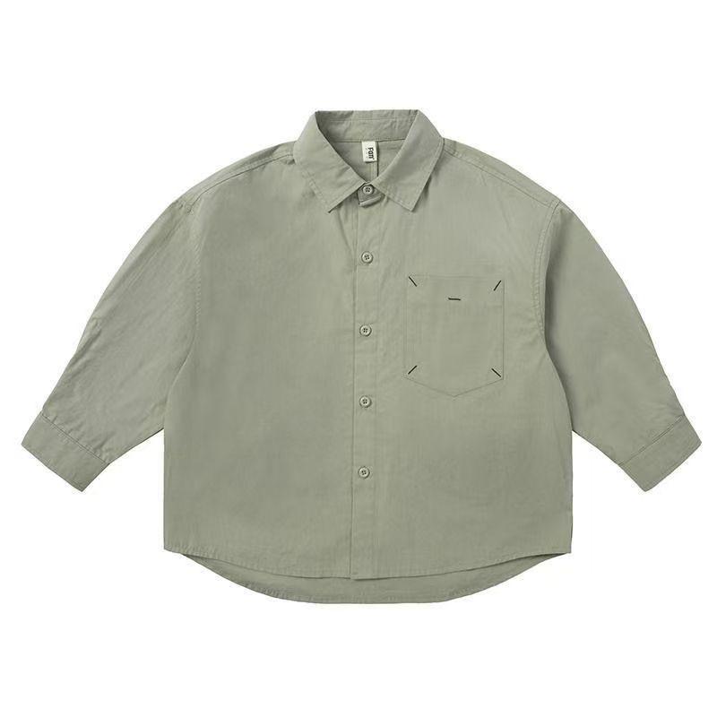 Spring and Autumn New Boys Thin Fashionable Handsome Long Sleeve Shirt