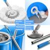 Spin Mop Bucket System with Wringer Set Magic Round Mops Household Floor Cleaning Tools, 360° Rotating Extantable Handle Mops