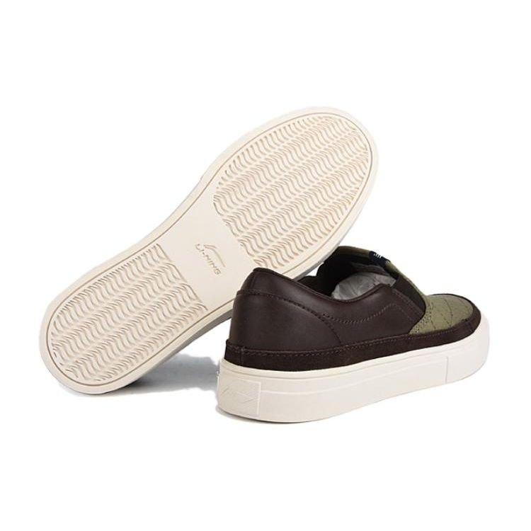 Li-Ning Comfortable Daily Wrap Warm Non-Slip Low-Top Skate Shoes Men Sneakers Charcoal-Brown GLKL005-2
