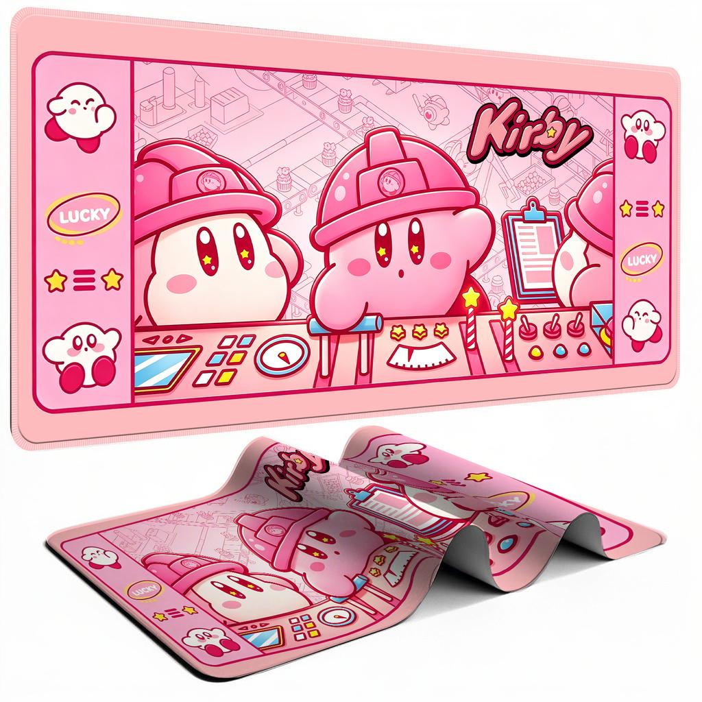 Mauspad Drucken Laptop Erweitertes Schutzpad HD Computerspiel Mauspads Cartoon K-Kirby Zubehör Tastatur XXL Schreibtischunterlage