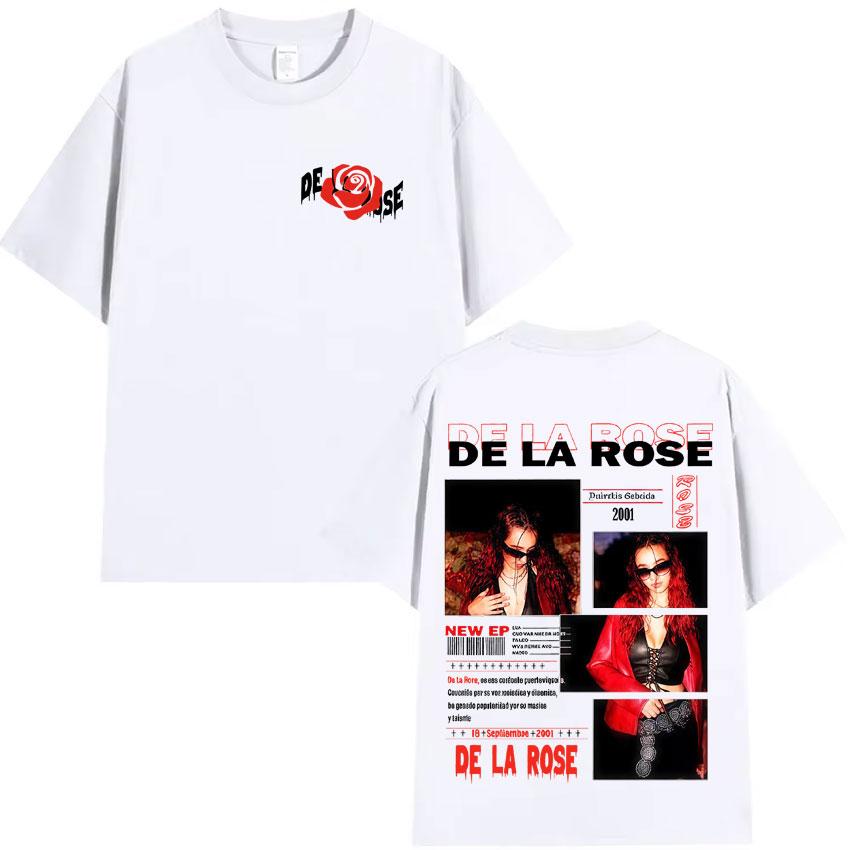 De La Rose Album Trendy Double Sided Print Tshirt Mens High Quality Oversized Tee Shirt Harajuku Casual Cozy T Shirt Streetwear