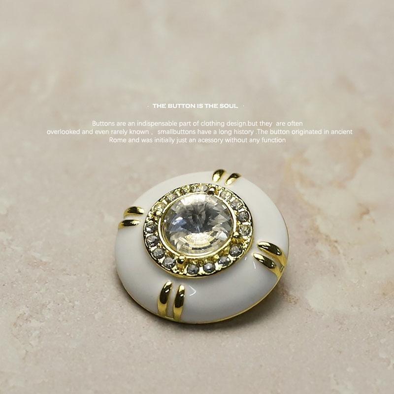 Exquisite Diamond-encrusted Button Sweate  Knitted Sweater  Double-sided Buttoned Dress  Suit Jacket  Large Buttons