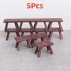 5Pcs 1:12 Scale Dollhouse Plastic Bench Miniature Stool Furniture for Doll House Kitchen Decor Kids DIY Play Props