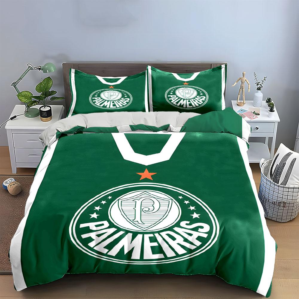 Green Palmeiras logo pattern. Bedding sets Duvet cover sets Duvet covers Pillowcases(1 * Duvet Cover 2 * Pillowcases without duvet insert)