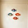 4 Pièces Décoration Murale Poisson en Bois, Art Aquarelle Animal Marin avec 4 Styles Vibrants, Ornement Maison Effet Peint à la Main pour Murs