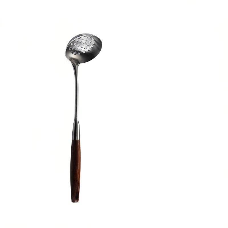 ZISIZ Stainless Steel Pear Wood Handle Cooking Utensils
