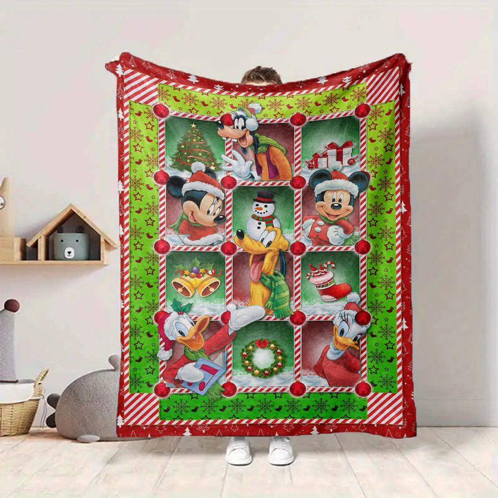 1Pc Christmas Mickey Mouse Friends Blanket Soft And Comfortable Casual Warm Camping Travel Christmas Halloween Xmas Gift M924391