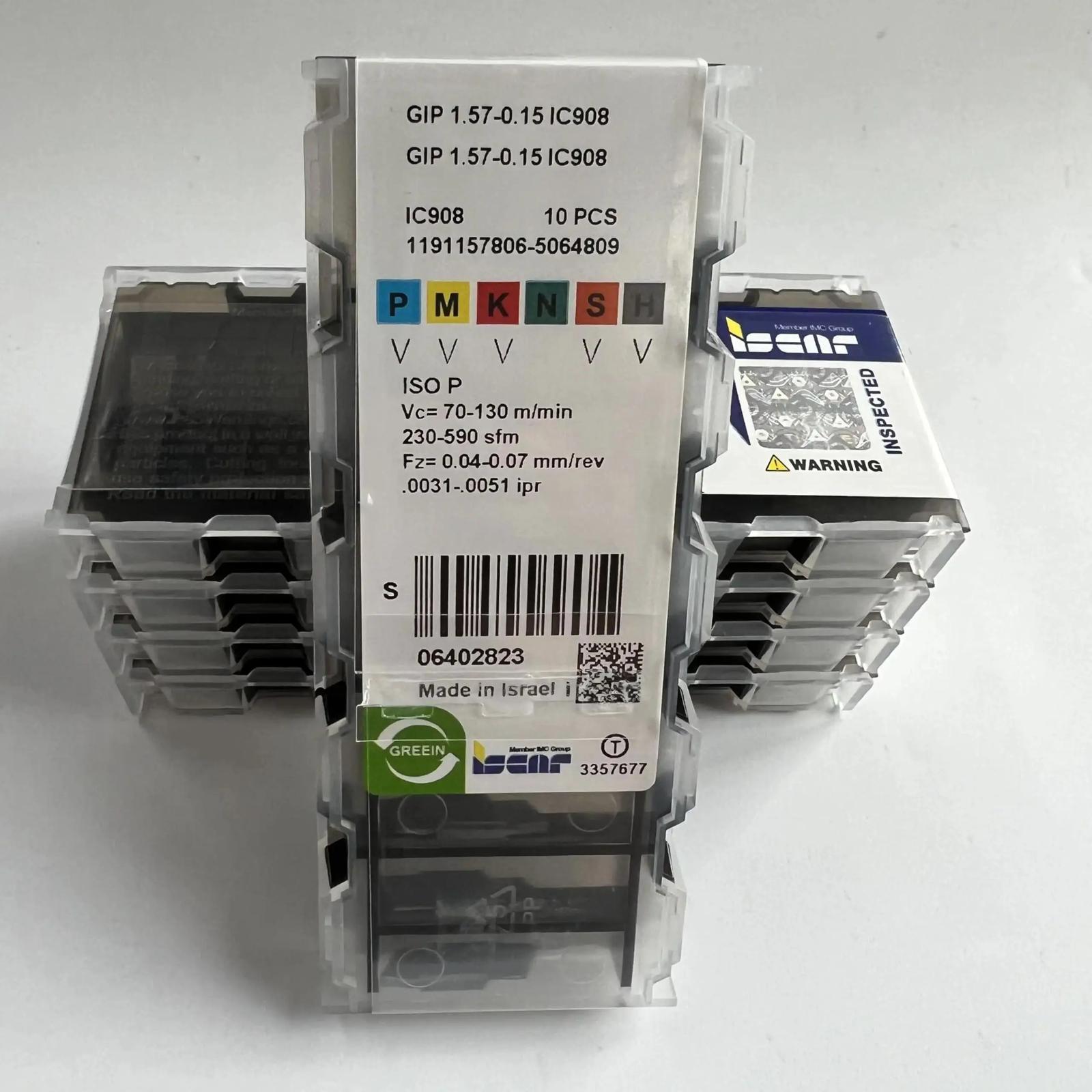 

ISCAR / GIP1.57-0.15 IC908 /Industrial indexable Carbide Inserts 10 PCS