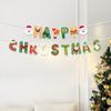 Paper Christmas Tree Elk Banner Santa Claus Christmas Door Hanging Banner  New Year