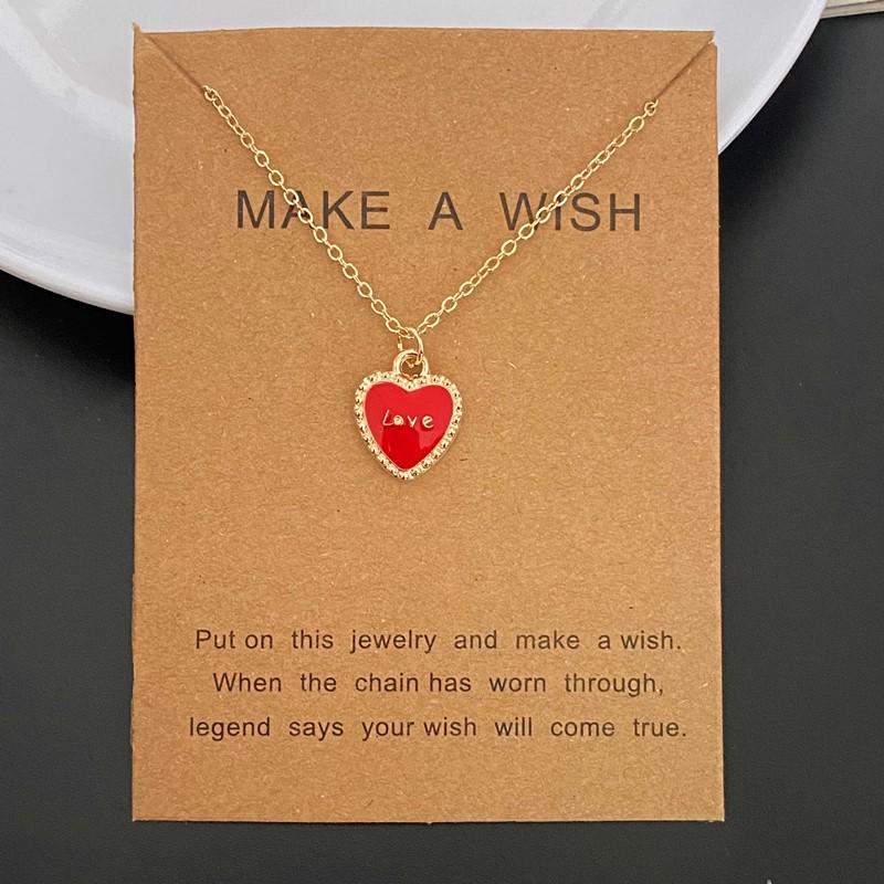 

Cute Romantic Black Red Color Love Heart Fashion Pendant Necklace for Women Girl Trendy Choker Necklace Wholesale Dropshipping