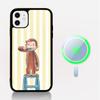 Lovely Curious G-George Monkey For Magnetic Wireless Phone Case For IPhone 17 16 15 14 13 12 11 Pro Max Plus Mag Phone Cover
