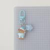 Cute Pajama Bear Keychain Kawaii Resin Teddy Key Chain With Star Charm For Girls Bag Purse Decoration