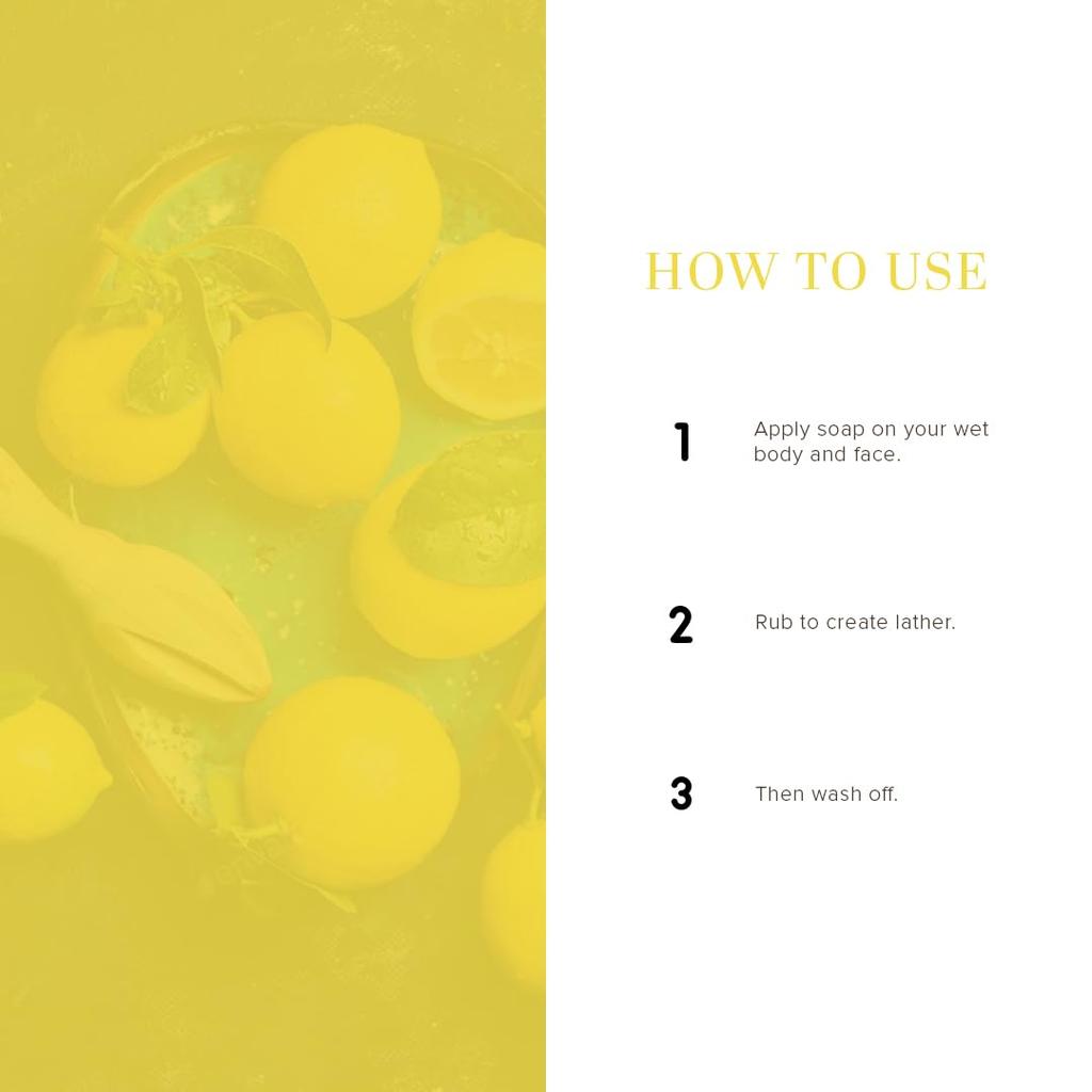 KHADI NATURAL Herbal Lemon Soap Bar For Refreshing Clean Feel Gentle Daily Bath Bar Helps Remove Dirt And Leaves Skin Soft 125 G X Pack Of 2