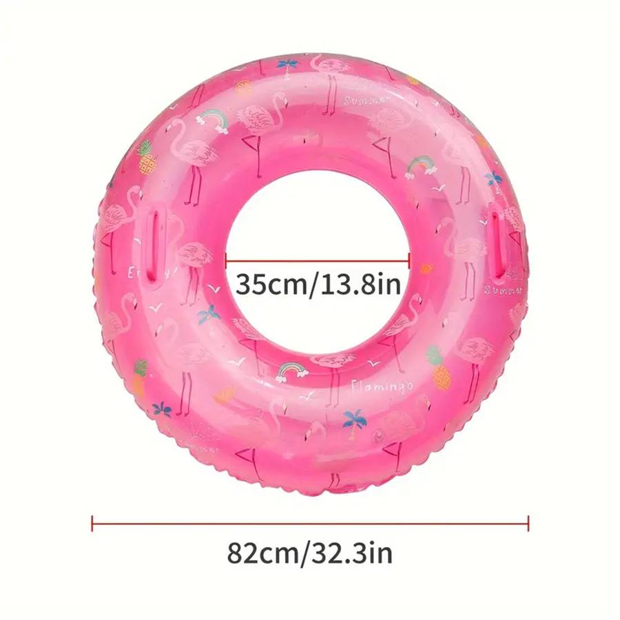 1pc Inflatable Thickened Water Floating Row PVC Material Animal Printing Swimming Ring Adult Swimming Ring Floating Ring Underar
